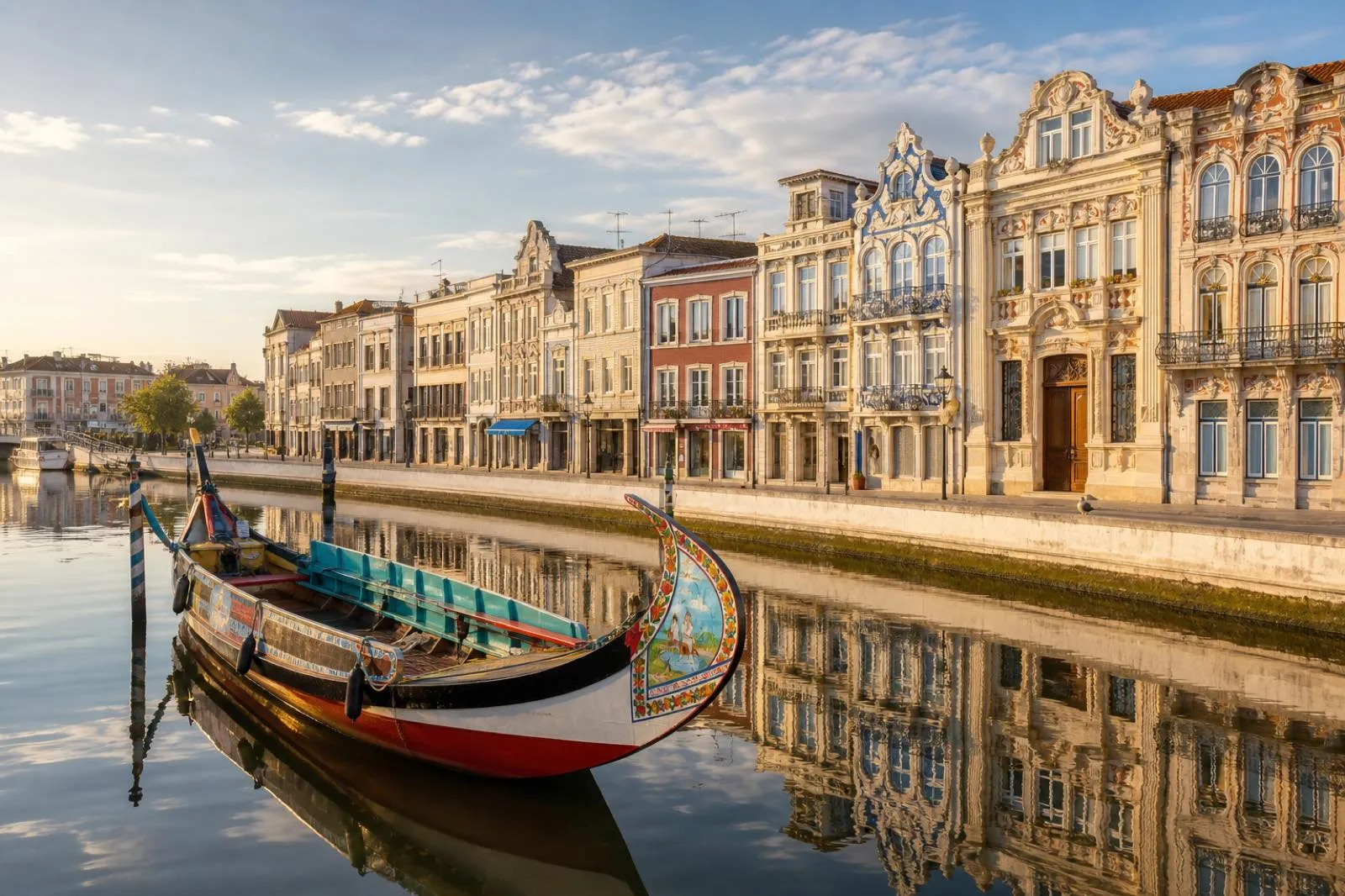 Moliceiro boat on an Aveiro canal