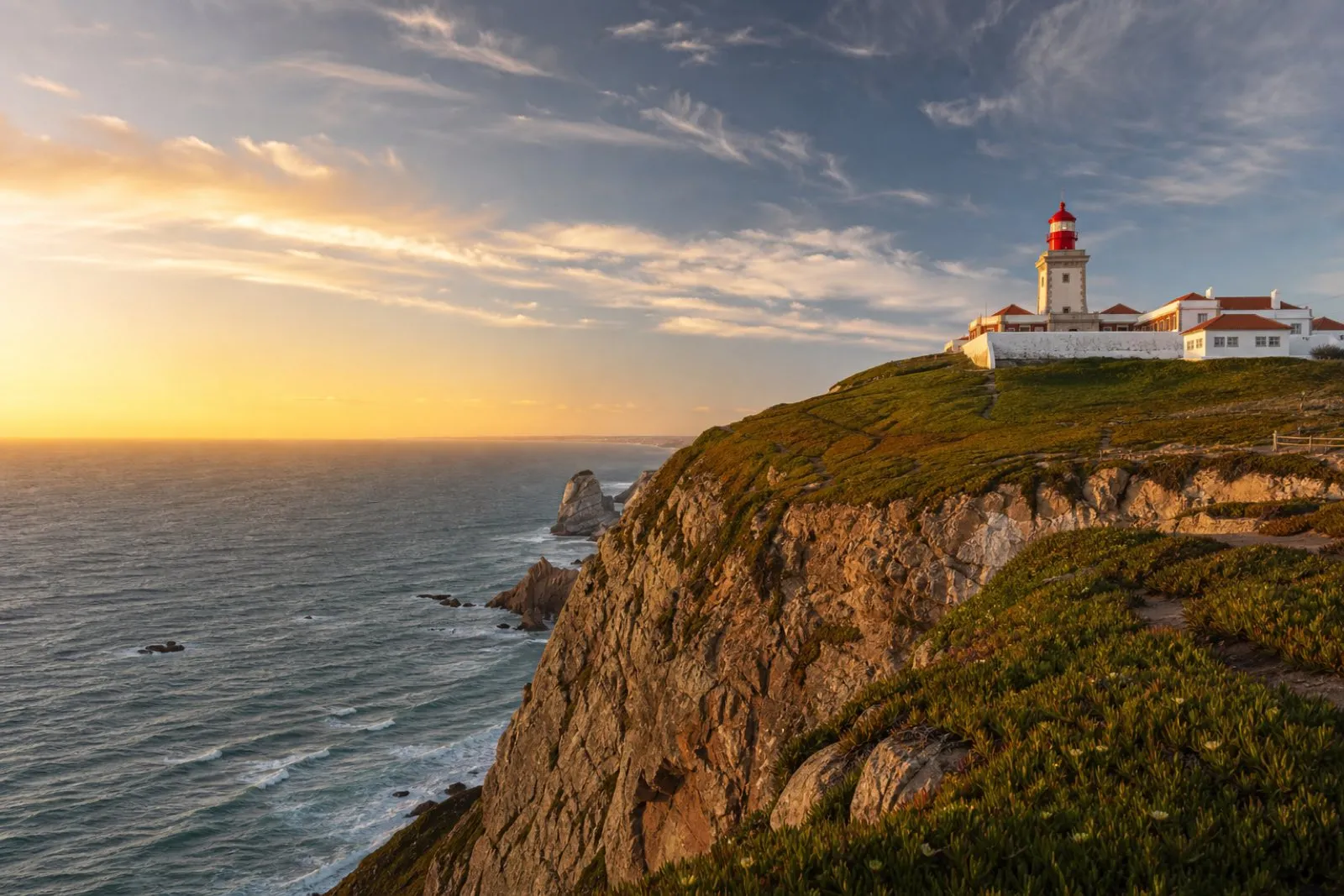 Cabo da Roca lighthouse on Atlantic cliffs