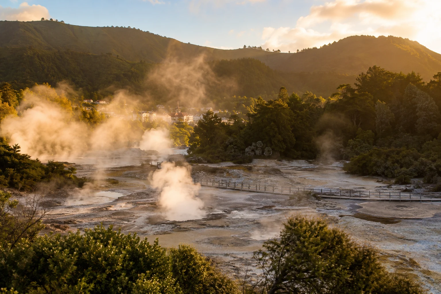 Furnas steaming geothermal springs on Sao Miguel