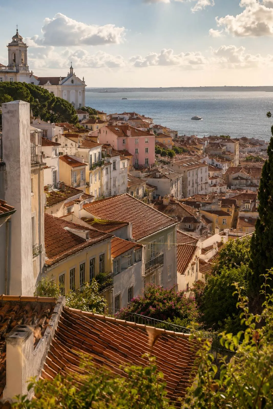 Lisbon rooftops from Graca toward the Tagus